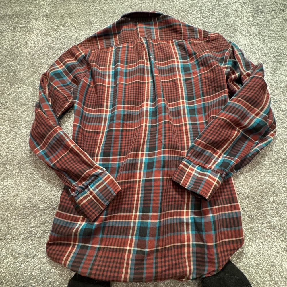 Steven Alan Shirt Mens Small Red Blue Plaid Cotton Casual Button Down USA Preppy - Picture 7 of 10